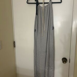 Striped Halter Maxi Dress